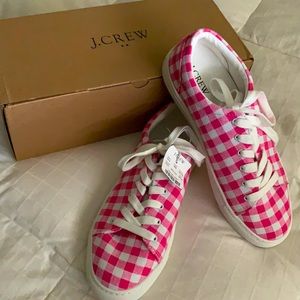 J.Crew Gingham Sneakers NWT 8.5